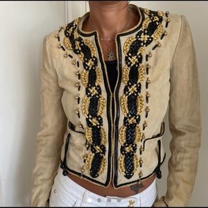 Roberto Cavalli Vintage Suede Embellished Gold